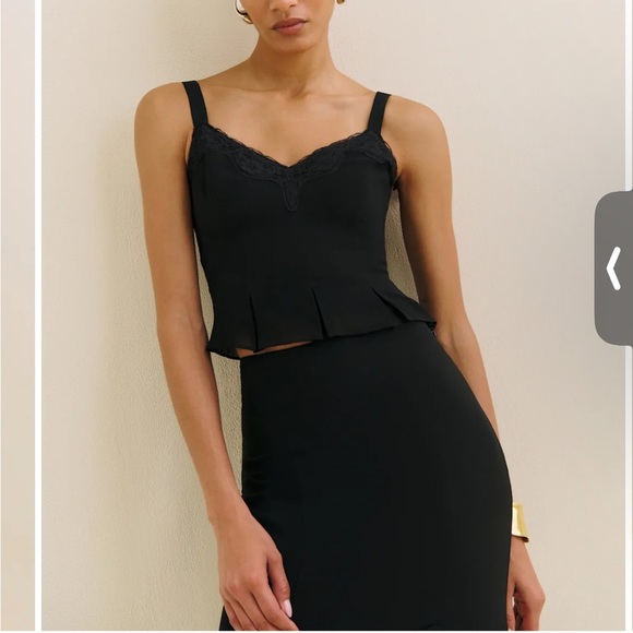 Reformation Sarita Two Piece Black - Size 0 - Picture 8 of 8